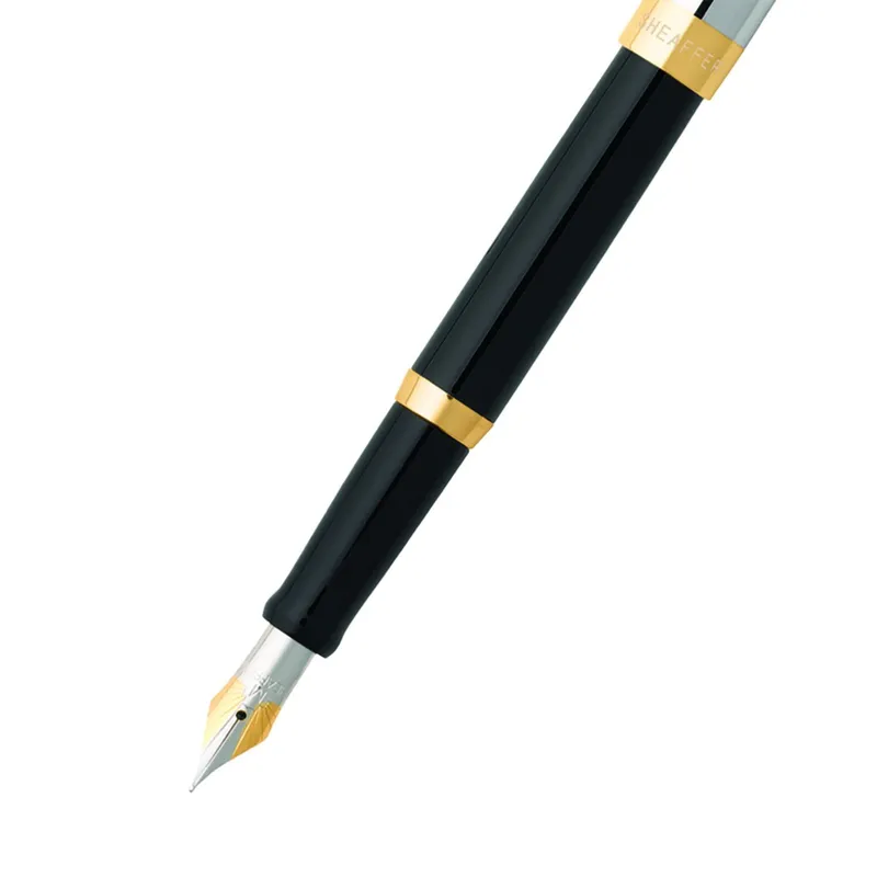 Sheaffer Sagaris Black Fountain Pen Medium – Gold Tone Trim