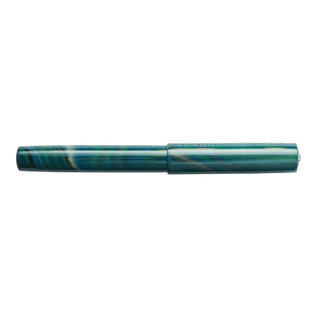 Wancher Mine Ebonite Marble Green Fountain Pen