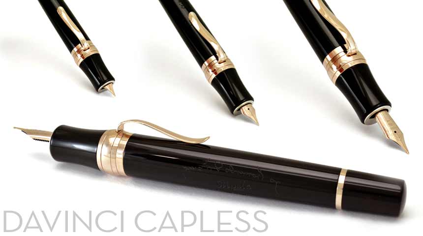 Stipula Da Vinci Capless Ebonite Tobacco Burst Fountain Pen