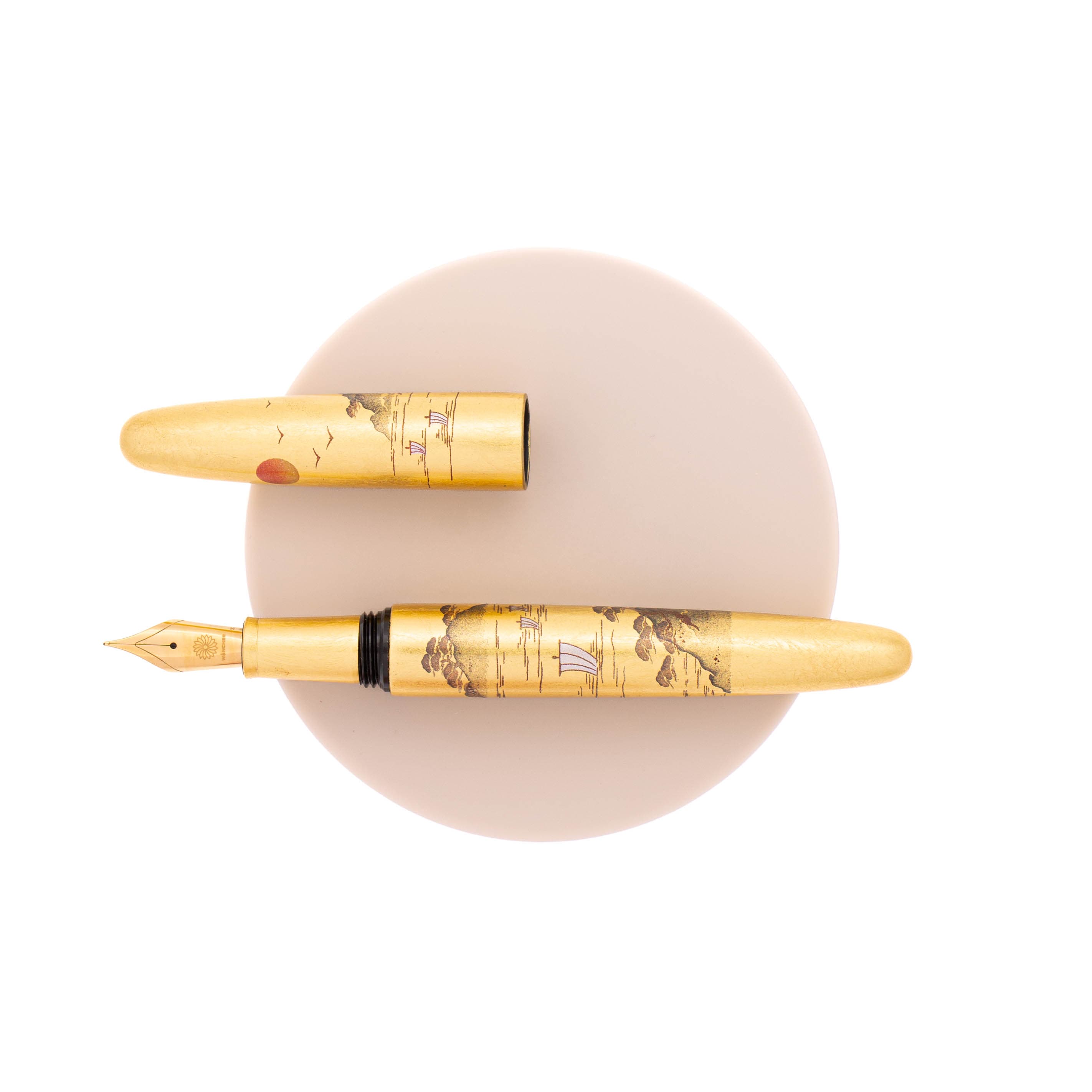 Wancher Dream Pen Rising Sun Maki-e Sansui