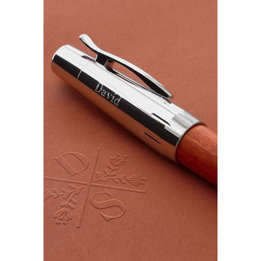 Faber-Castell e-motion wood fountain pen, M, reddish brown
