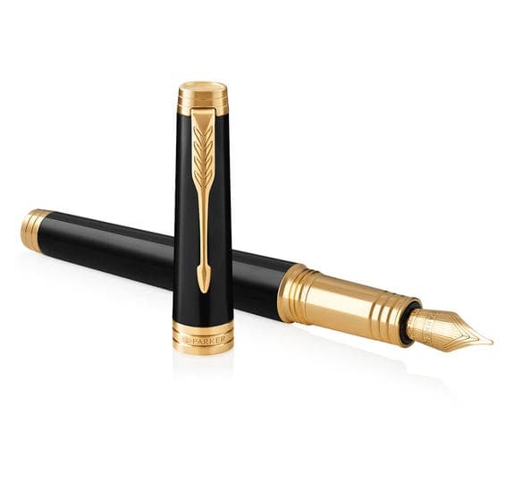 Parker Premier Deep Black Gold Trim Fountain Pen