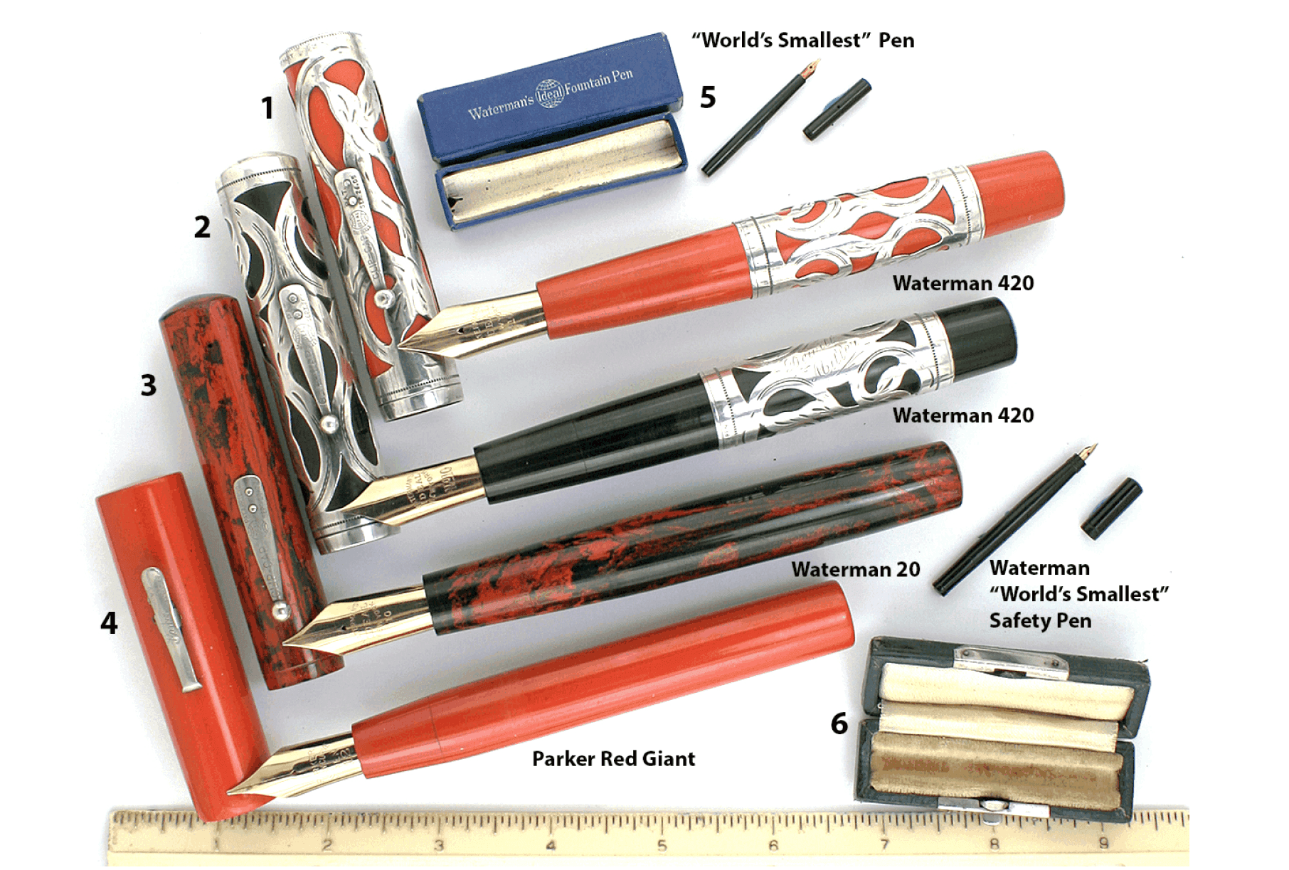 Waterman 20 Red Mottled Hard Rubber