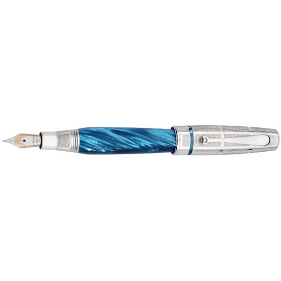 Montegrappa Miya Argento Turquoise Blue Celluloid Fountain Pen
